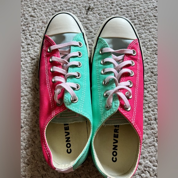 Converse Multi Color Chuck Taylor All Stars Green Pink White Mens 7 Women 9 - Picture 1 of 6